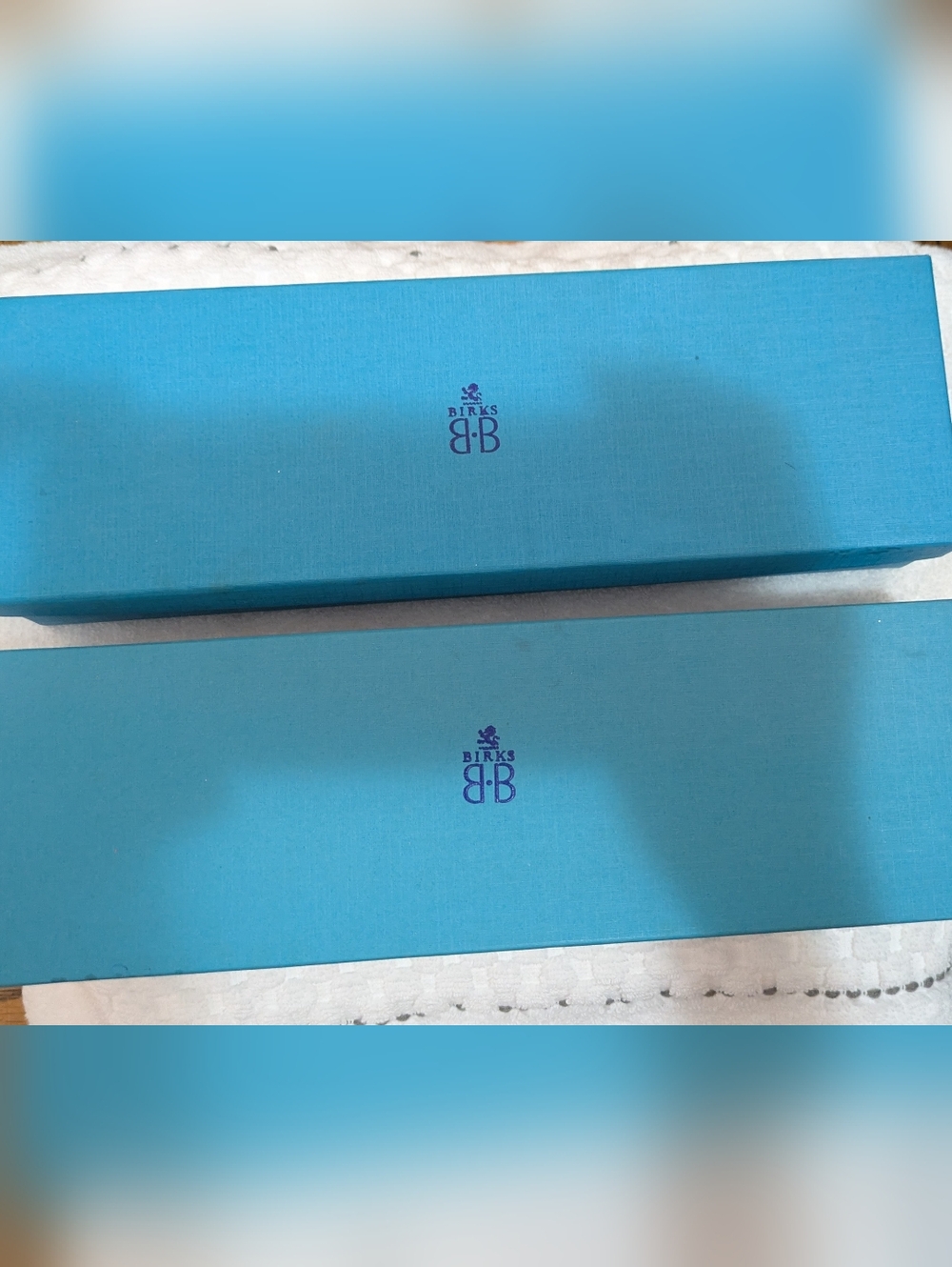 Birks Blue Jewelry Box Set - Bright Turquoise Boxes